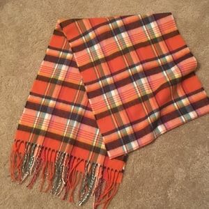 Super soft orange plaid scarf